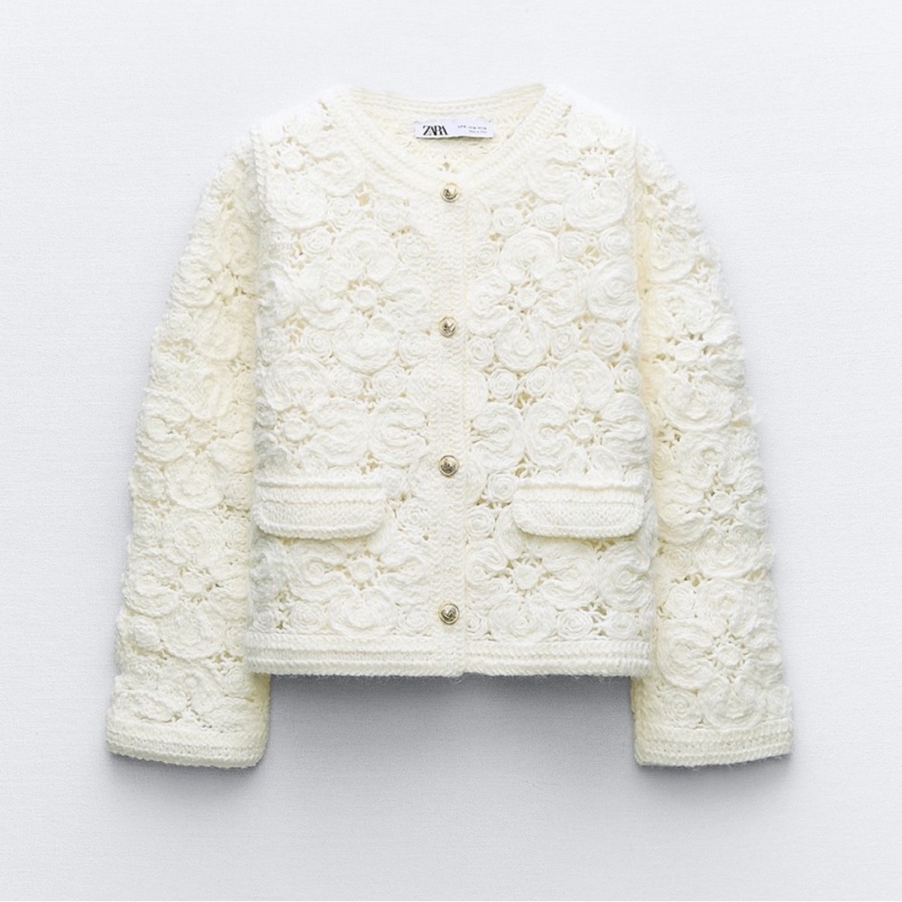 Zara Knit Macrame Cardigan
